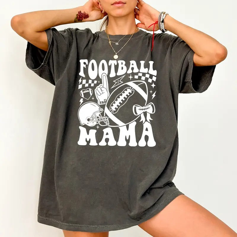 Football Mama Comfort Colors Shirt, Football Mom Graphic Tee, Football Lover Unhinged Shirt, Funny T-shirt For Women,...