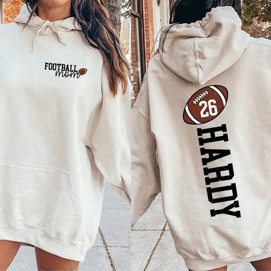 Football Mom Sweatshirt, Personalized Football Jersey Number & Name, Mom Football Sweatshirt, Football Mama Shirt, Gift...