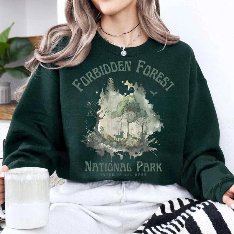 Forbidden Forest Wizard Sweatshirt, National Park Wizard Shirt, National Park Wizard, HP Inspired Wizarding World Shirt,...