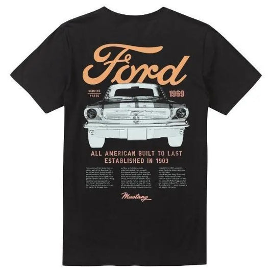 Ford Mens T-shirt Mustang Built To Last Cotton Short Sleeve Tee T-shirts, Crewnecks, Fashion For Every Occasion,...