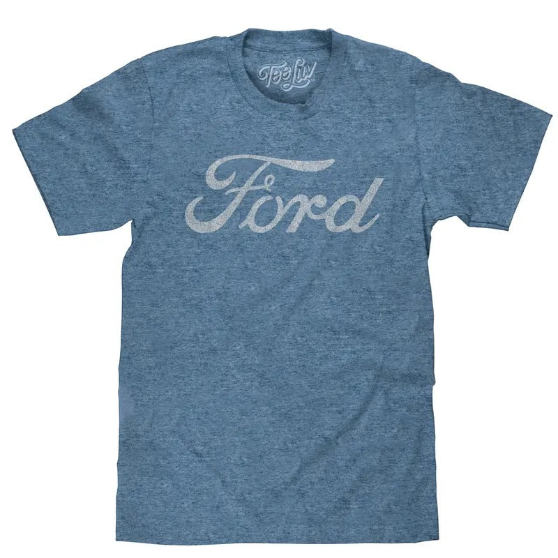 Ford Script Logo T-Shirt - Cabo Blue Hoodie, Sweatshirt | WearSparks.com