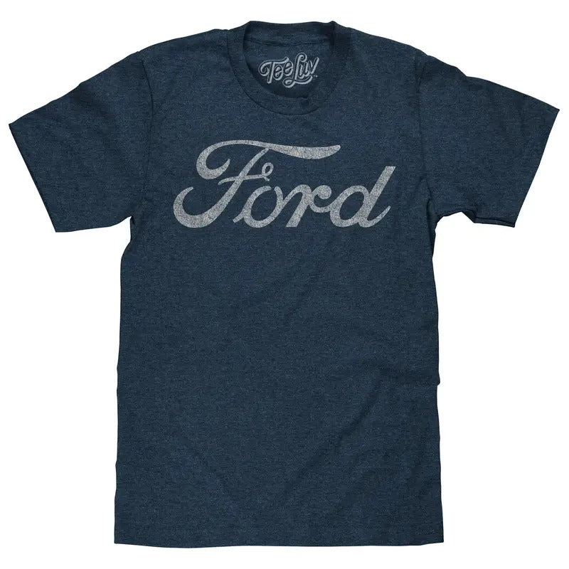 Ford Signature Script Logo T-Shirt - Navy Hoodie, Sweatshirt | WearSparks.com