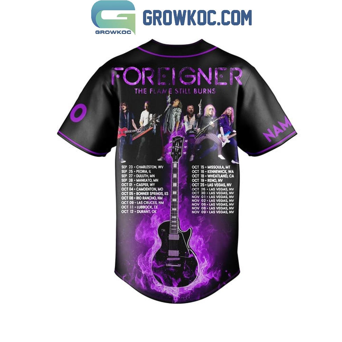 Foreigner The Flames Still Burns 2024 Tour Personalized Baseball Jersey