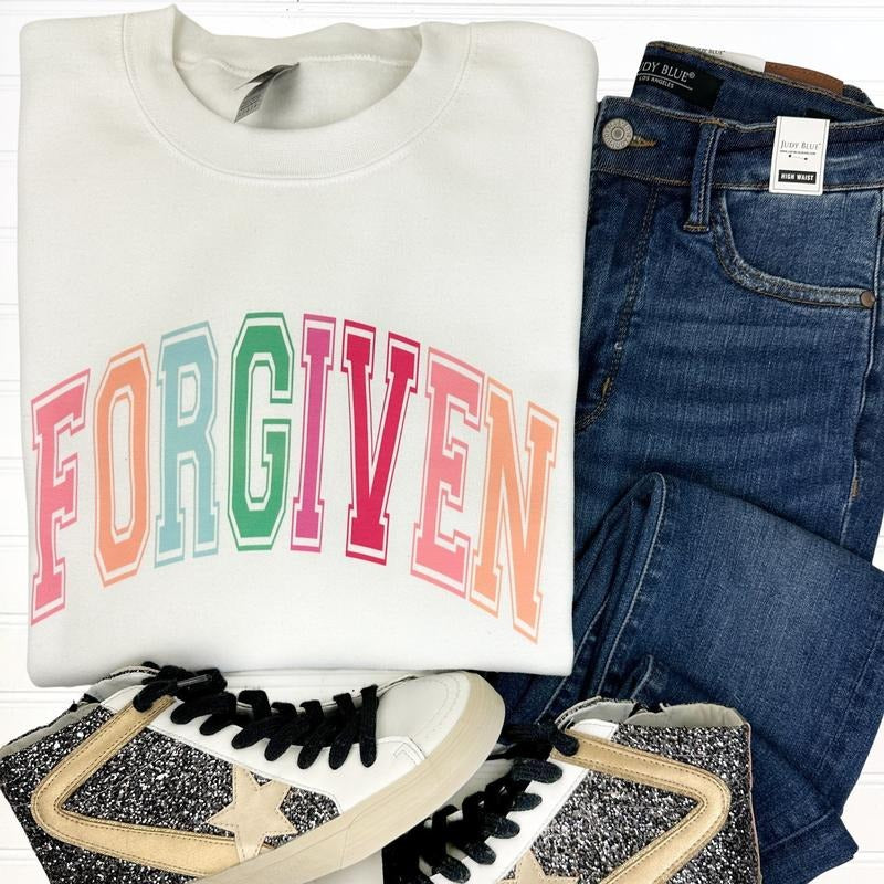 Forgiven Varsity Letter Sweatshirt -- WHITE T-Shirts, Hoodie | WearSparks.com