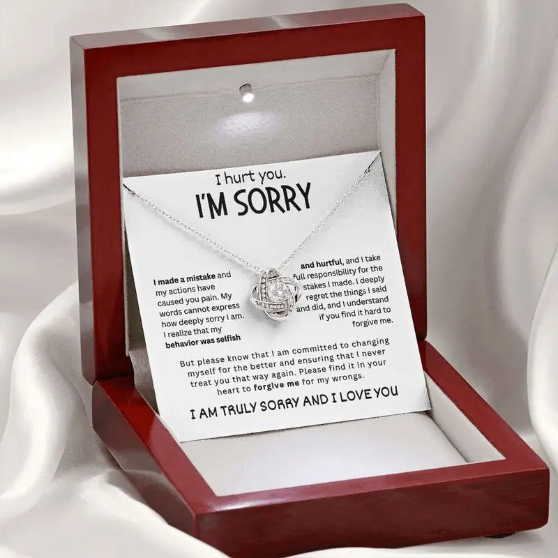 Forgiveness Necklace with Message Card - Sincere Apology Gift for Girlfriend, 'I'm Sorry' Love Necklace, Special Gift for...
