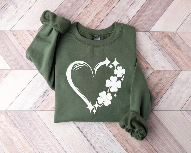 Four Leaf Clover Sweatshirt, 2025 St. Patricks Day Shirt, St Patricks Day Gifts, Women St Patricks Day Shirt, Saint...