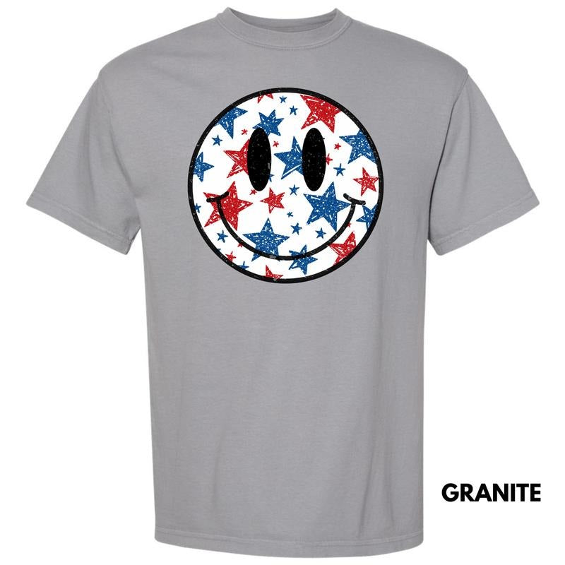 Fourth Of July Stars Happy Face Comfort Colors T-Shirt 'NLB' Hoodie, Sweatshirt | WearSparks.com