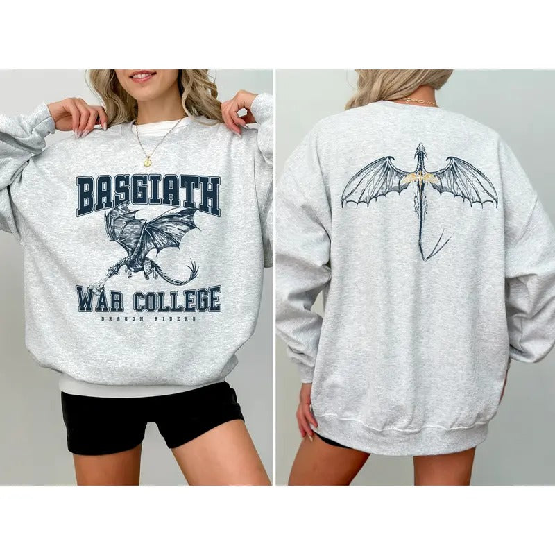 Fourth Wing 4 Legs DRAGON Sweatshirt, College 2-Sided Sweatshirt, Booktok Crewneck, Vintage Fourth Wing Shirt, Dragon...