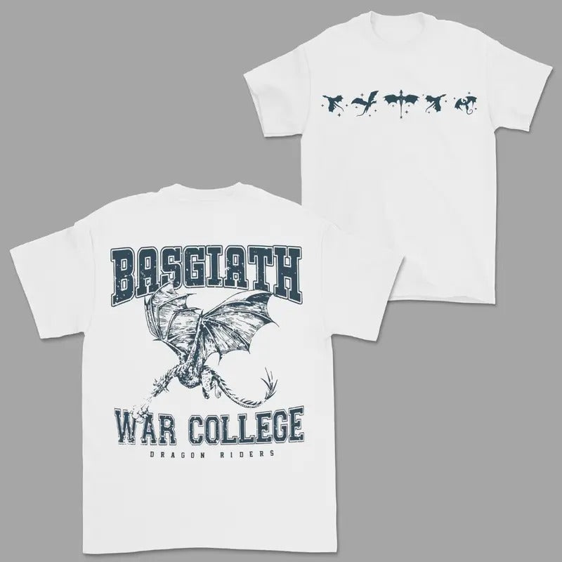 Fourth Wing 4 Legs Dragon T-shirt, Basgiath College 2-Sided T-shirt, Booktok Crewneck, Vintage Fourth Wing Shirt, Dragon...