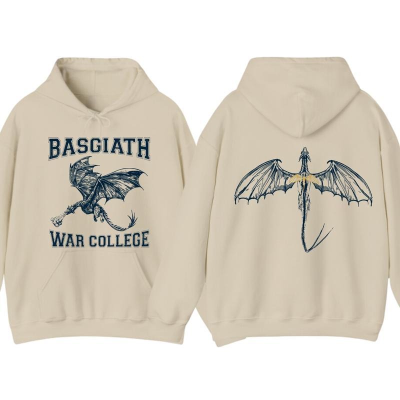 Fourth Wing Double-Sided Hoodie, Basgiath War College 2 Sided Hoodie Sweatshirt T-Shirt, For Men And Women, Trendy Shirt...