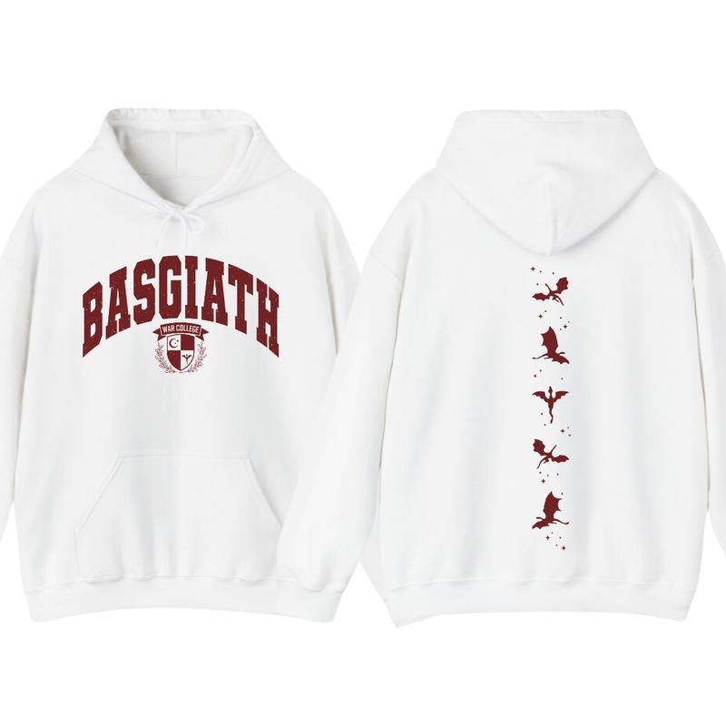 Fourth Wing Double-Sided Hoodie, Basgiath War College Hoodie, Dragon Rider Sweatshirt, Bookish Sweater, Empyrean Series,...