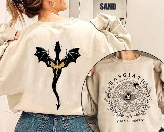 Fourth Wing Double-Sided Shirt, Basgiath War College Shirt, Basgiath War College Gift, Fourth Wing Shirt, Dragon Rider...