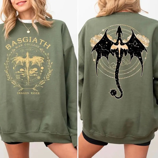 Fourth Wing Double-Sided Sweatshirt, Basgiath War College Hoodie, Basgiath War College Shirt, Fourth Wing Sweatshirt,...