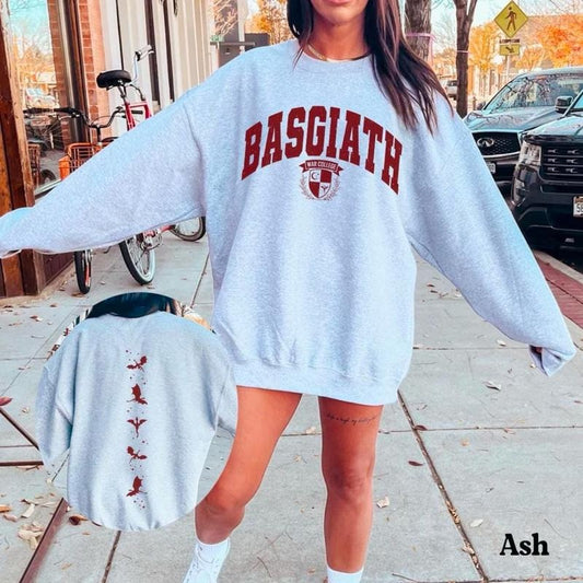Fourth Wing Double-Sided Sweatshirt, Basgiath War College Shirt, Dragon Rider Sweatshirt, Bookish T-Shirt, Empyrean...