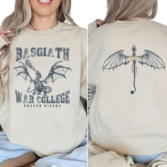 Fourth Wing Double-Sided Sweatshirt, Basgiath War College Sweater, Fourth Wing Shirt, Dragon Rider Shirt, Bookish Tee,...