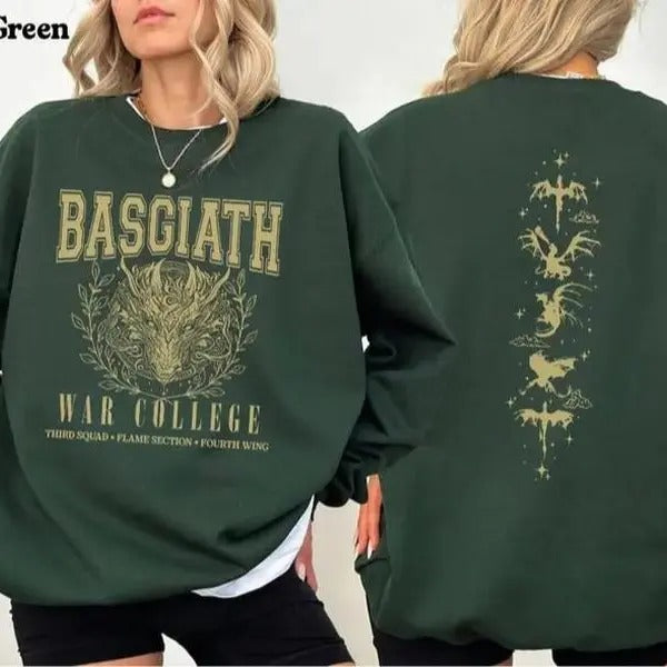 Fourth Wing Dragon Sweater, Basgiath War College Shirt, Dragon Rider Sweatshirt, Bookish Sweater, Empyrean Series, Fourth...
