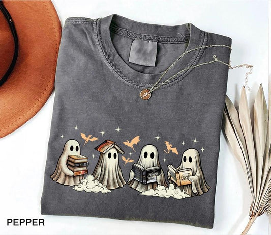 Fourth Wing Ghost Book Shirt, Ghost Bookish Shirt, Book Ghost Sweatshirt, Halloween Book Lovers, Bookish Sweatshirt,...