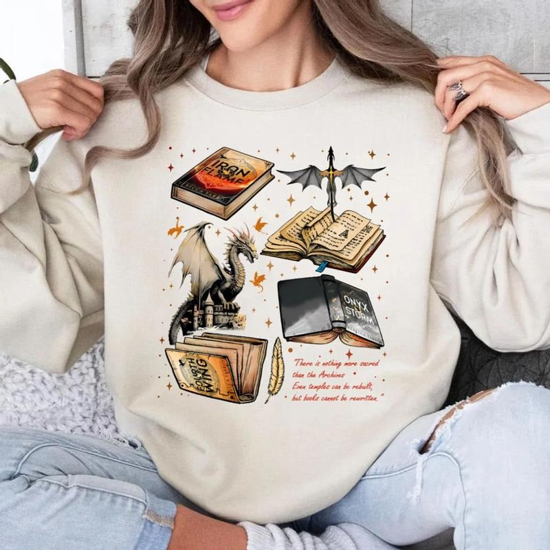 Fourth Wing Series Sweatshirt, Onyx Storm Hoodie, Dragon Rider Bookish Tshirt, Gift For Book Lover, Violet Sorrengail...