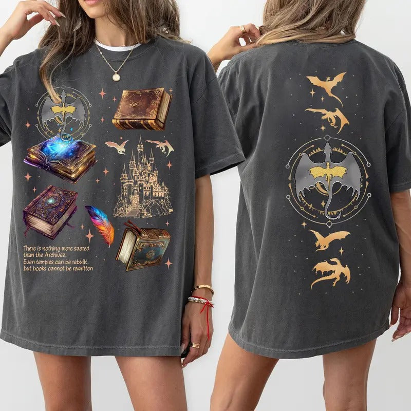 Fourth Wing Series Two Sided Shirt For Fans , War College Crewneck , Dragon Rider Hoodie, Book Merch Gift Sweatshirt