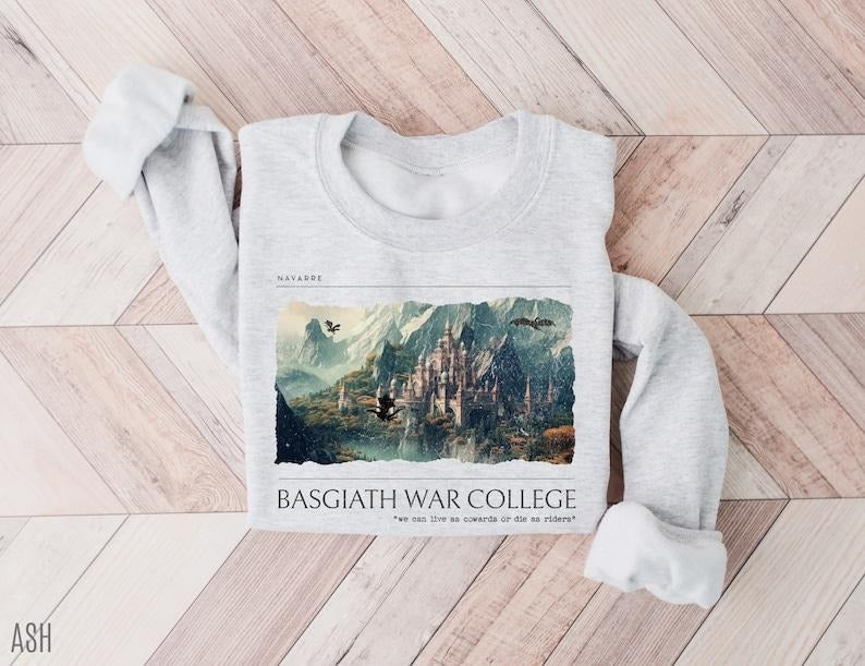 Fourth Wing Sweatshirt  Basgiath War College Sweatshirt, Fourth Wing Hoodie and Sweater; T-shirt Cotton Menswear...