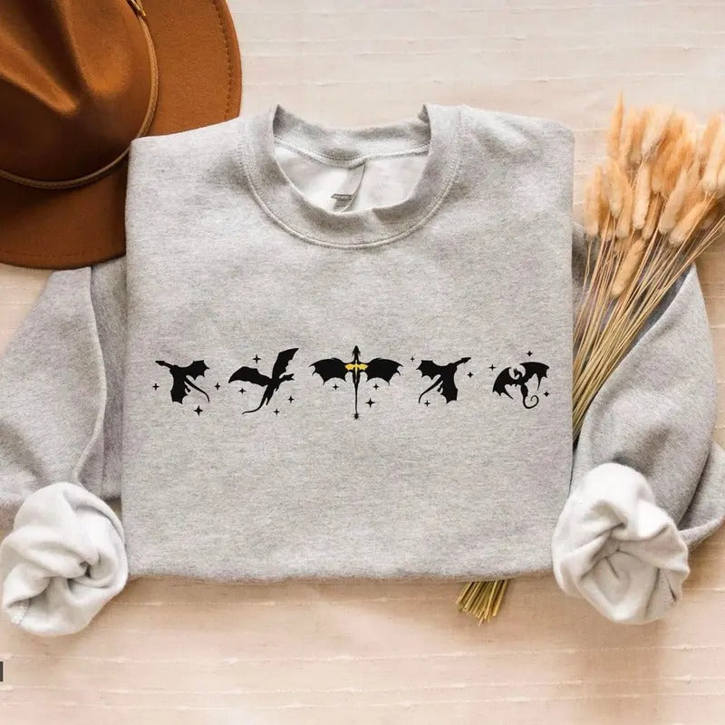 Fourth Wing Sweatshirt, Basgiath War College Shirt, Violet Sorrengail, Bookish Sweatshirt, Xaden Riorson, Fantasy Romance...