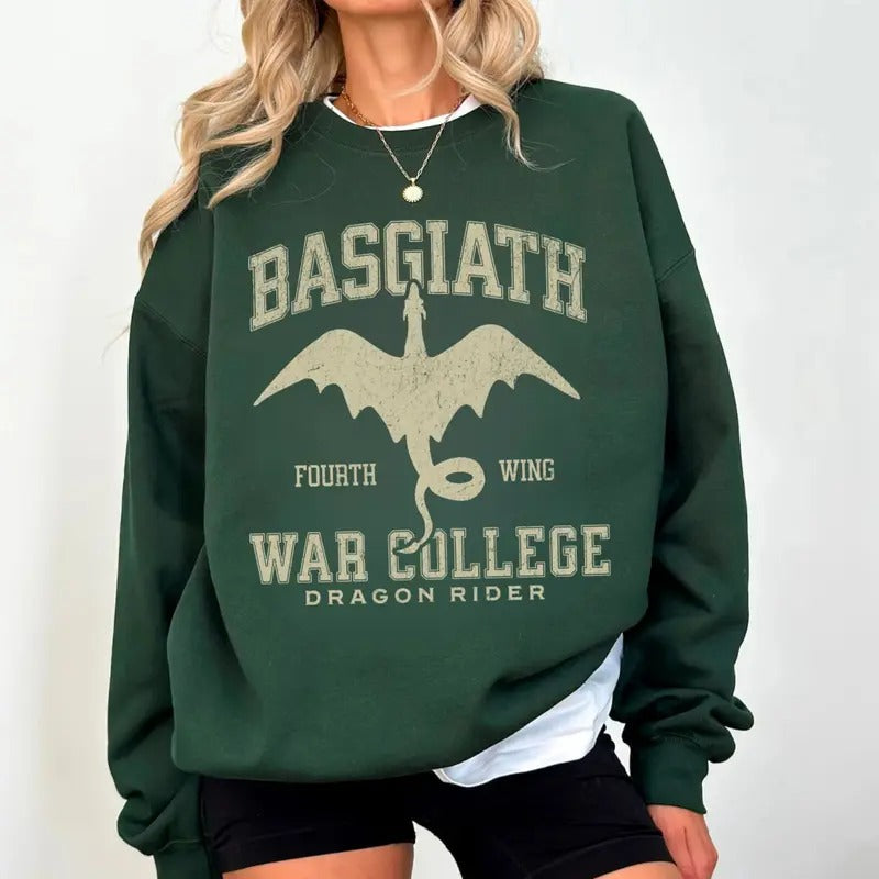 Fourth Wing Sweatshirt, Basgiath War College Sweatshirt, Fourth Wing Dragon Rider, Fantasy Reader Gift, Bookish Sweater...