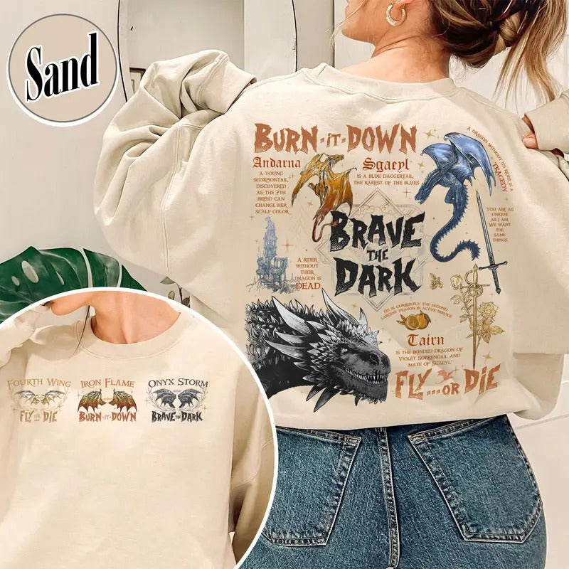 Fourth Wing Sweatshirt, Onyx Storm Sweatshirt, Onyx Storm Merch, Basgiath War Collegee, I Will Save Him, Xaden Riorson...