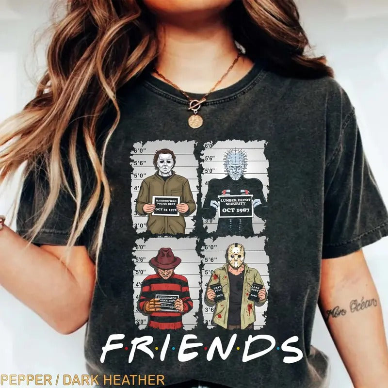 Fr1ends H0rror Movies Sweatshirt, Fr1ends Halloween Shirt, H0rror Movie Characters Shirt Hoodie | WearSparks.com