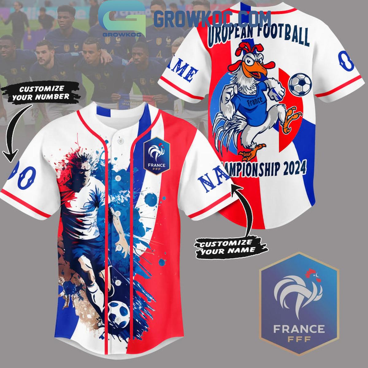 France Team European Football Championship UEFA EURO 2024 Personalized Baseball Jersey