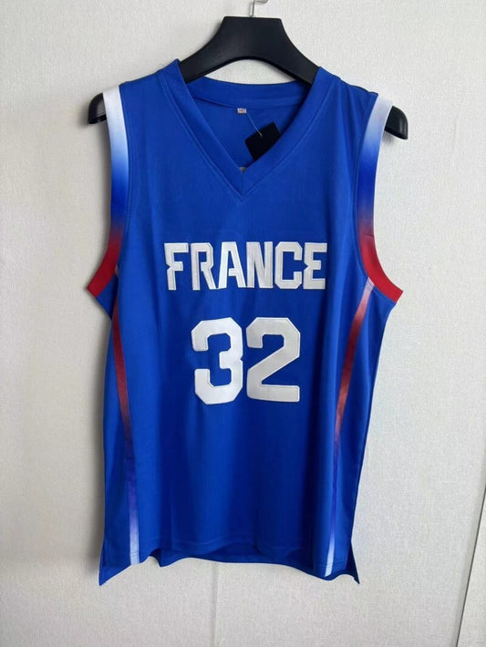 France #32 Victor Wembanyama 202432 # Blue Jersey Style 2