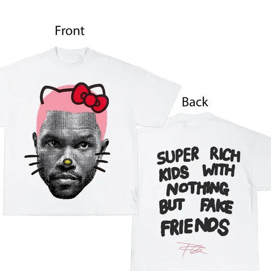 Frank Kitty  Hair (PINK) Cute Graphic Tee Cotton Fabric Menswear Top Hoodie, Sweatshirt | WearSparks.com