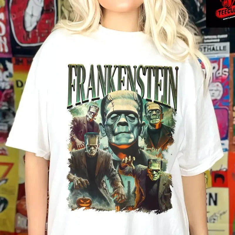 Frankenstein Retro Horror Movies Halloween Shirt, Halloween unisex tee Hoodie, Sweatshirt | WearSparks.com