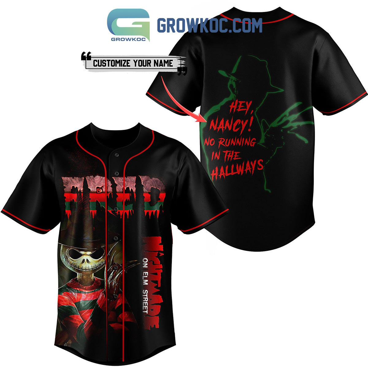 Fred Nightmare On Elm Street Jack Skellington Custom Baseball Jersey