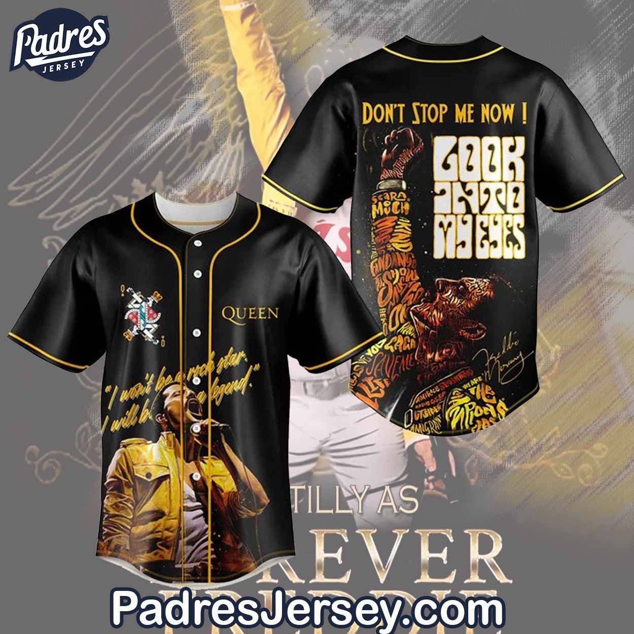 Freddie Mercury Baseball Jersey Outfit For Men And Women - Padres Jersey Oasis: Elevate Your Baseball Style... (Image 1)