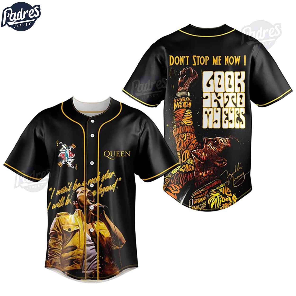 Freddie Mercury Baseball Jersey Outfit For Men And Women - Padres Jersey Oasis: Elevate Your Baseball Style... (Image 2)