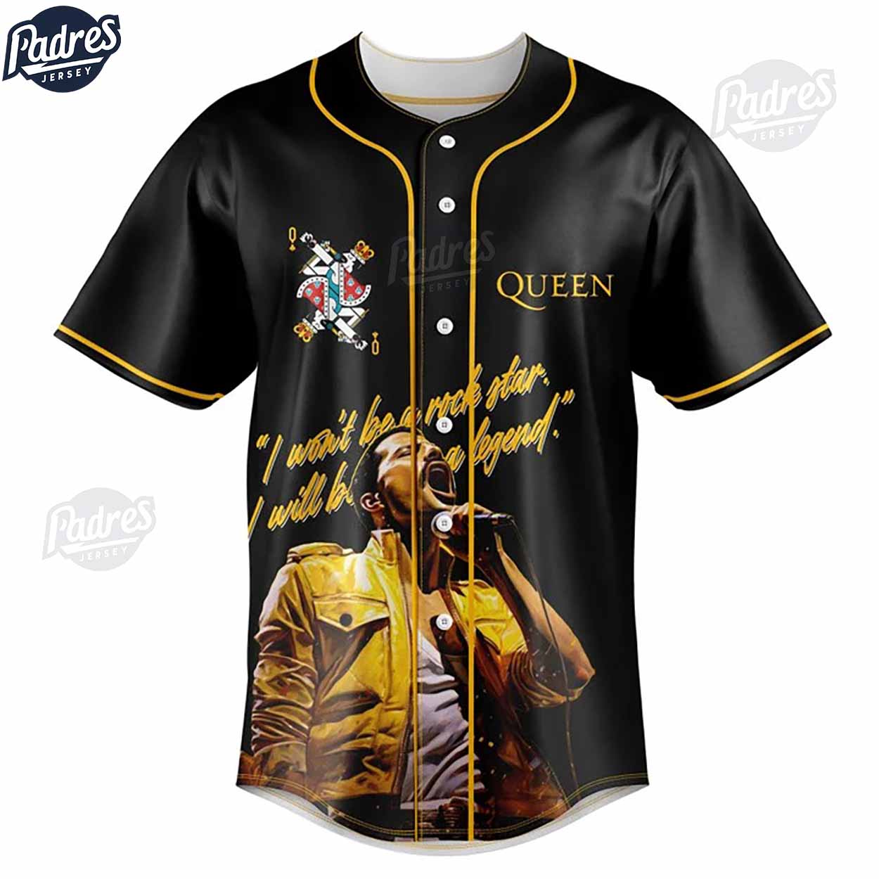 Freddie Mercury Baseball Jersey Outfit For Men And Women - Padres Jersey Oasis: Elevate Your Baseball Style... (Image 3)