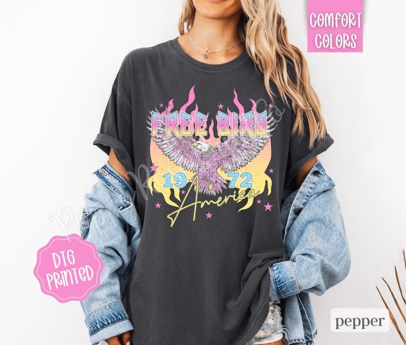 Free Bird Shirt Comfort Colors, America Tshirt, Rock N Roll Music Shirt, Women's Graphic Teestyle{n002}2 Hoodie, Sweatshirt