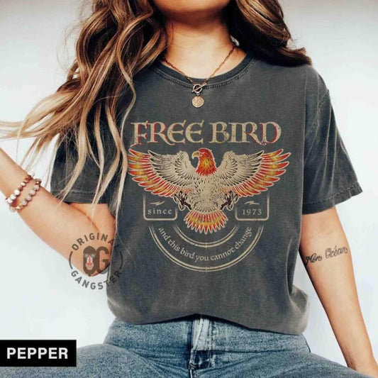 Free Bird Shirt, Vintage Rock Band Tee, Retro Music Graphic T-Shirt, Oversized Trendy Outfit Hoodie, Sweatshirt