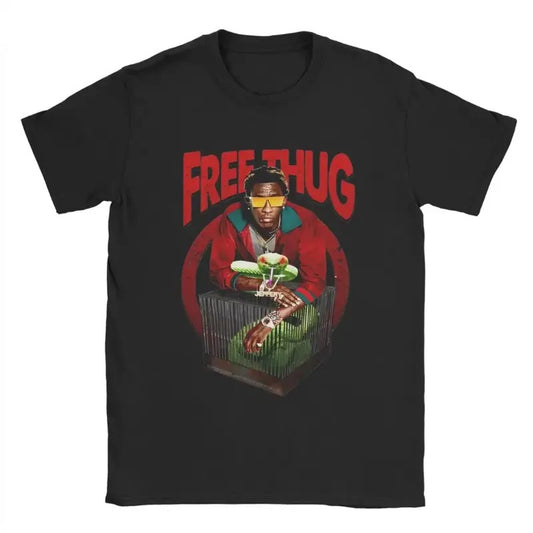 Free Thug Graphic T-Shirt, Thug Rapper Tee, Hip Hop Merch, Cotton T-Shirt, Crew Neck T-Shirt, Gift for Him, Gift for Her,...