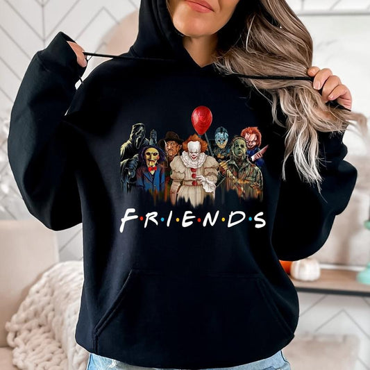 Friends Halloween Sweatshirt, Horror Movie Killers Shirt, Scary Friends, Halloween Family Tee, Horror Movie Tshirt,...