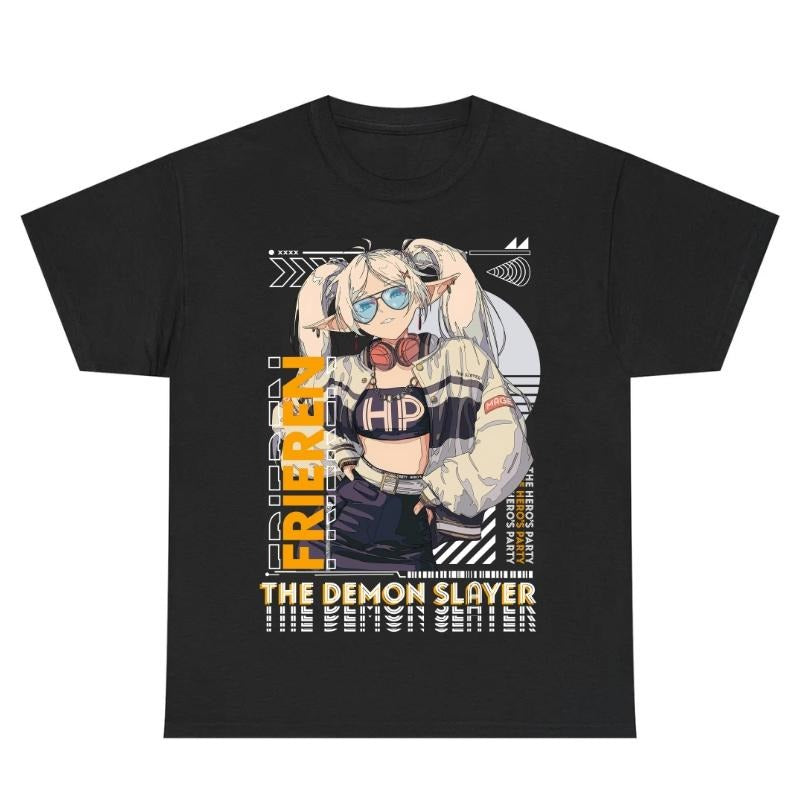 Frieren Front Print Only Shirt, Elf Mage Anime Shirt, Sousou no Frieren Tee, Fantasy Anime Gift, Fern and Frieren Shirt...