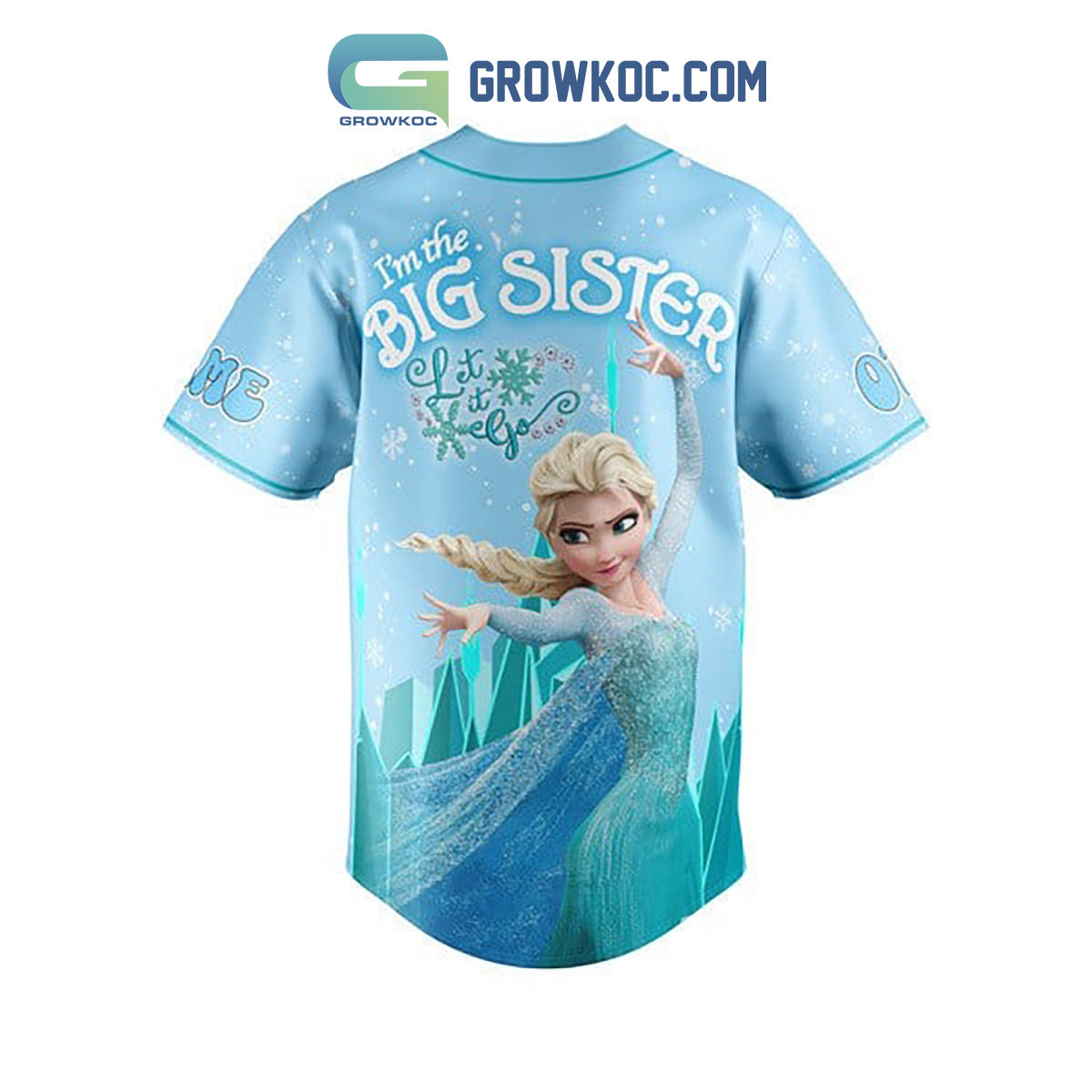 Frozen Elsa I’m The Big Sister Let It Go Custom Name Personalization Christmas Baseball Jersey