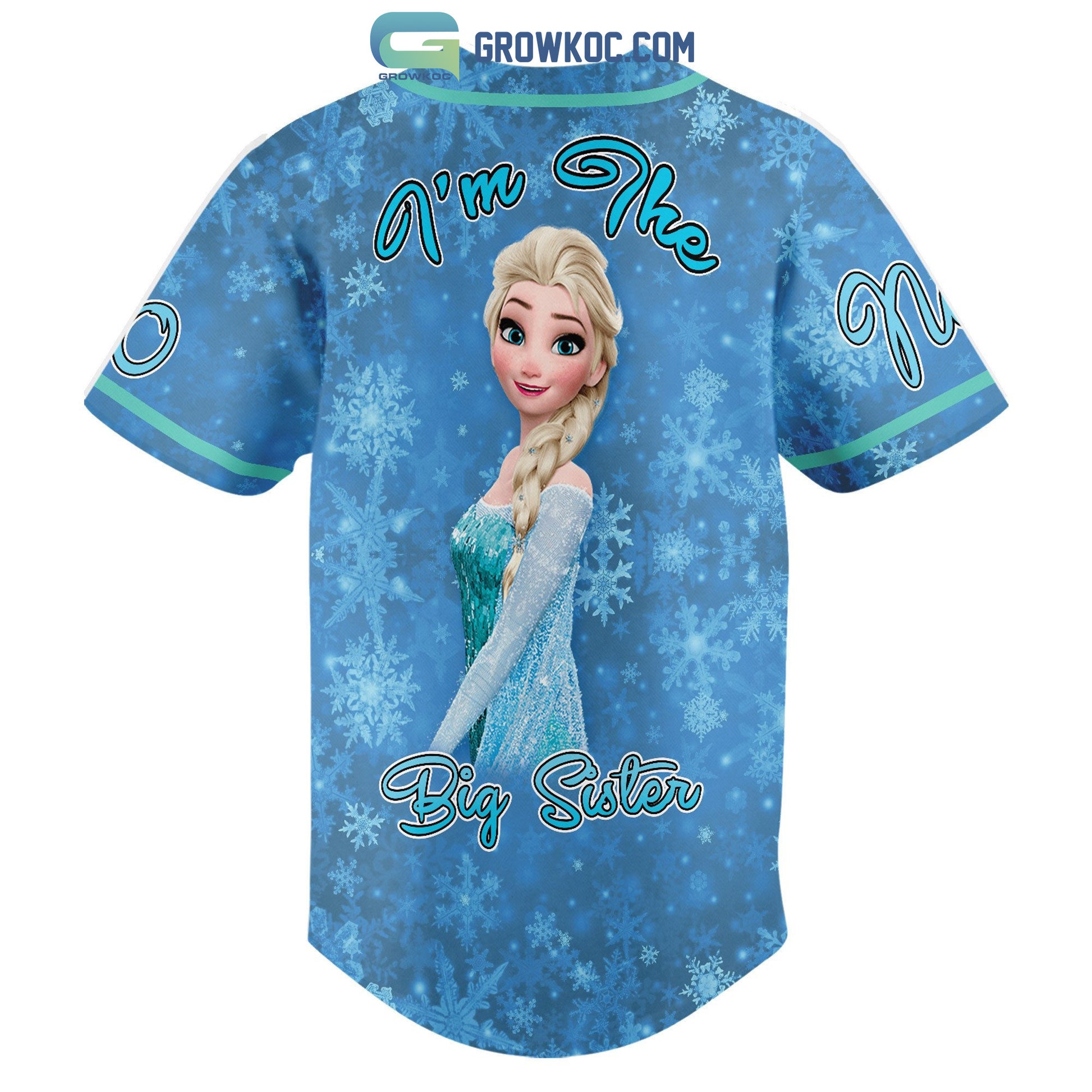 Frozen Elsa I’m The Big Sister Personalized Baseball Jersey