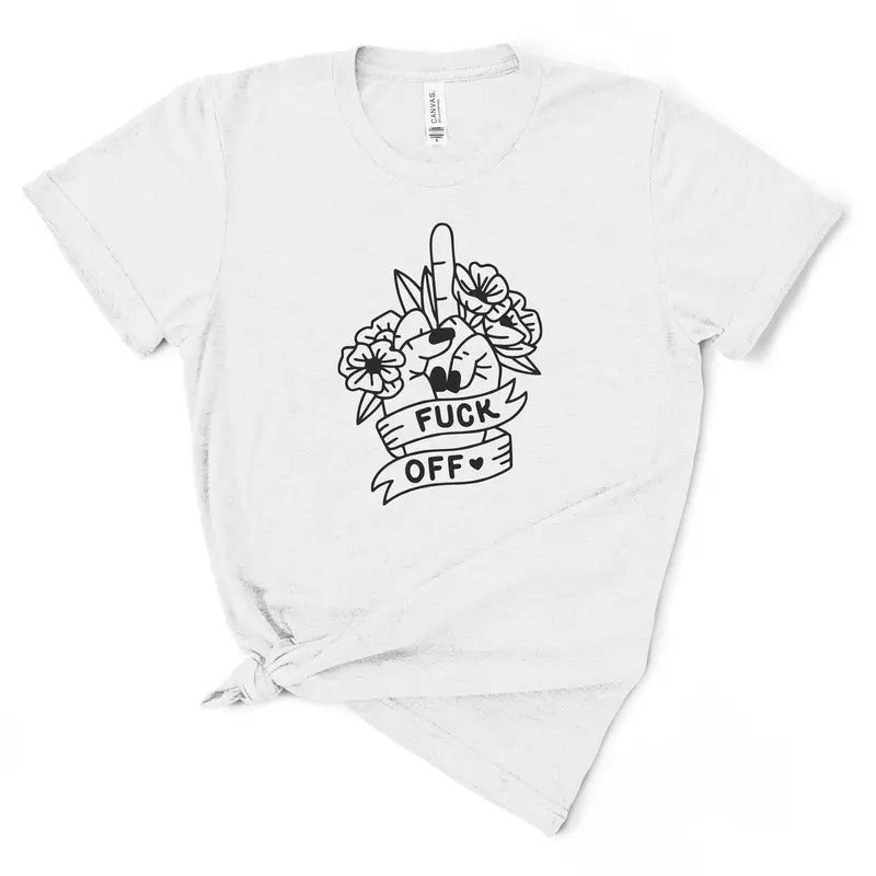 Fuck Off Floral Middle Finger TShirt Hoodie, Sweatshirt | WearSparks.com