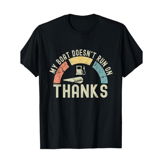 Fun Boating Graphic Tee for Men - 100% Cotton, Short Sleeve, Crew Neck T-Shirt with Geometric Design