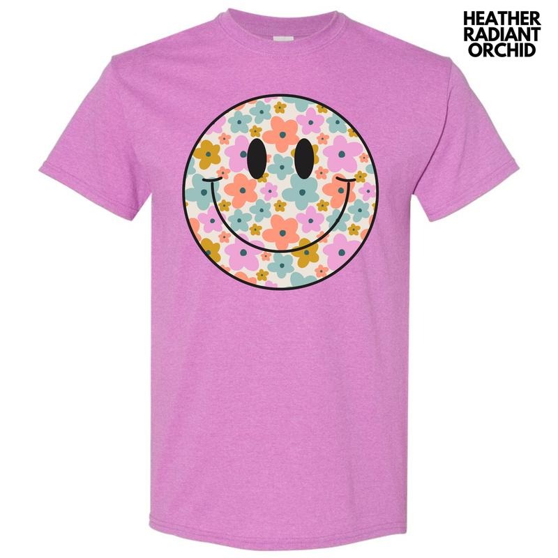 Fun Flower Happy Face Gildan Short Sleeve T-Shirt 'NLB' Hoodie, Sweatshirt | WearSparks.com