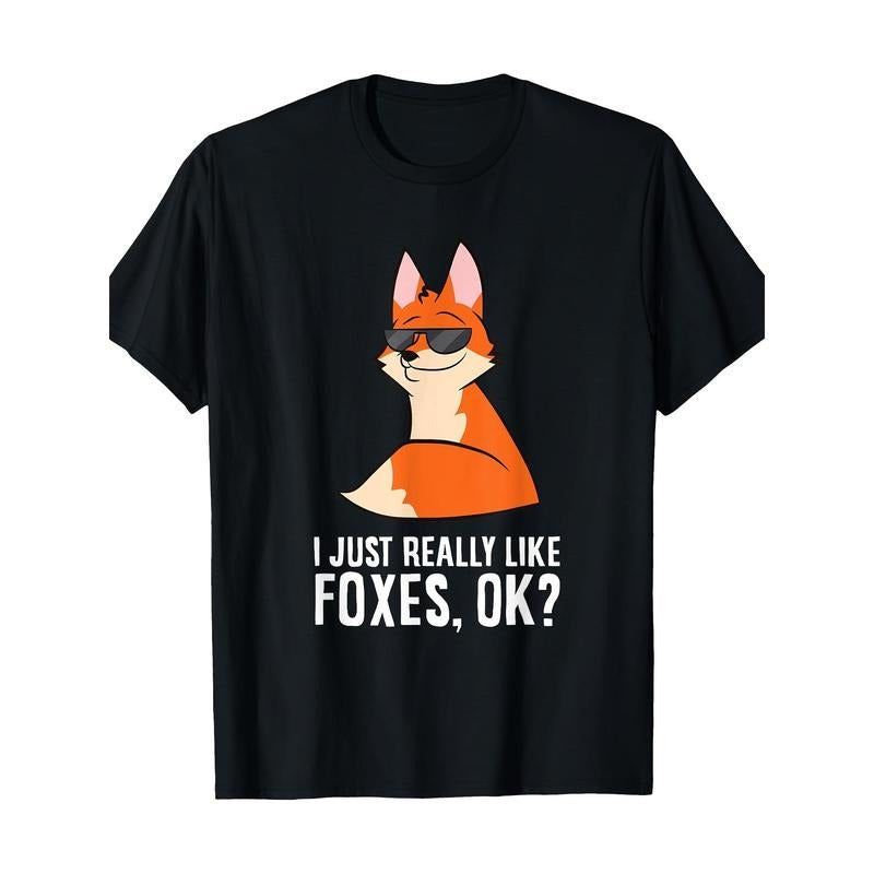 Fun Fox Graphic Cotton Tee for Men - Soft, Breathable & Stretchy Casual T-Shirt with Crew Neck, Short Sleeves