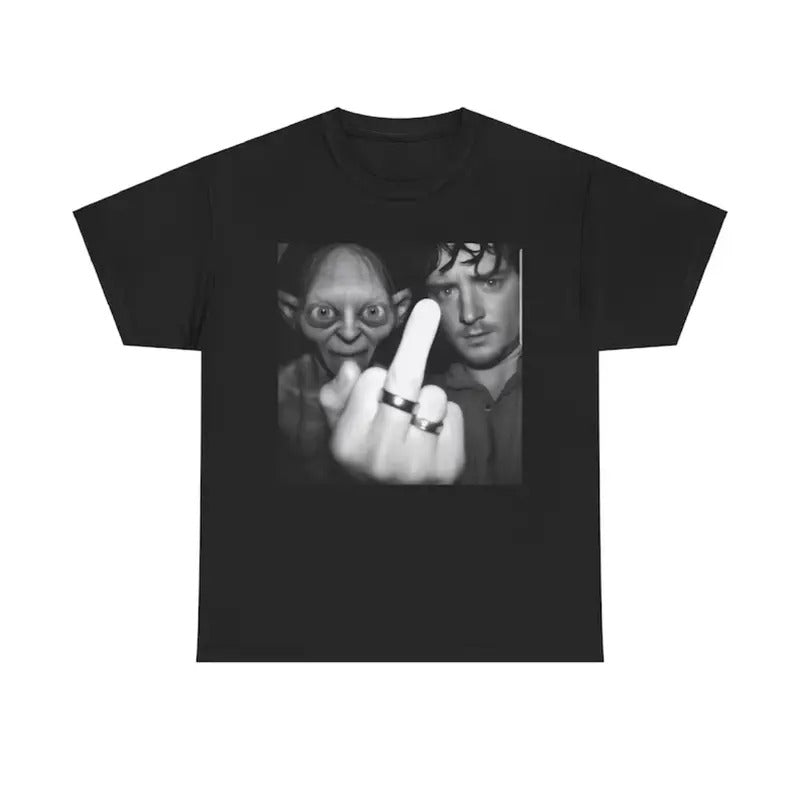 Fun Gollum and Frodo Graphic T-Shirt
