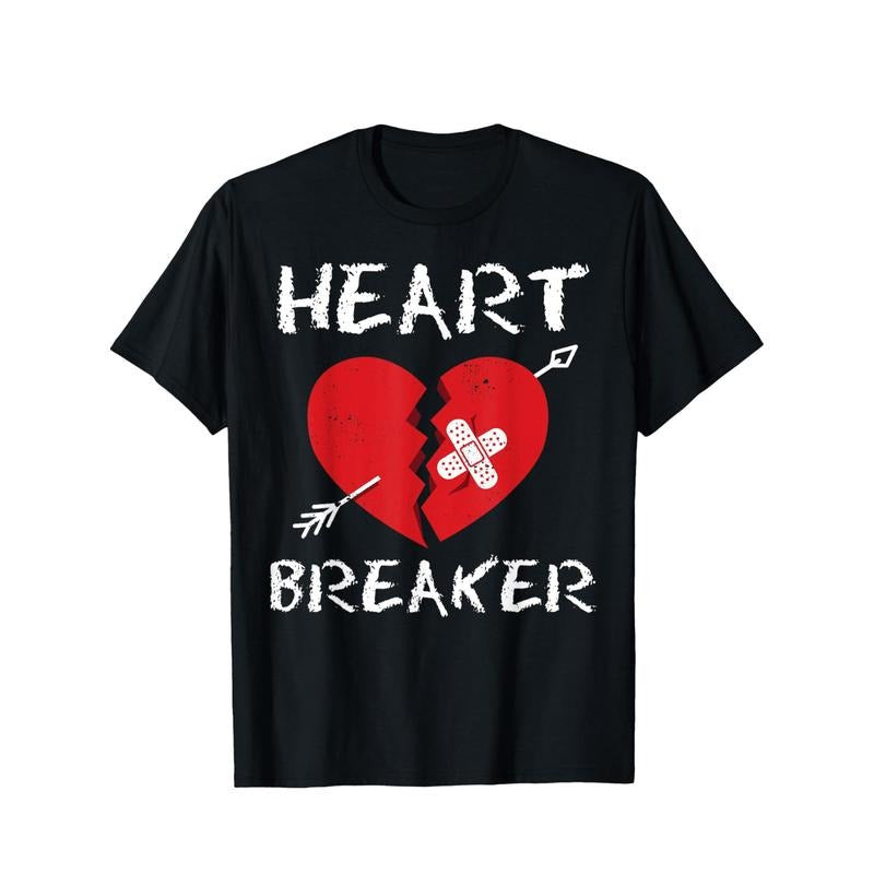 Funny 'Heartbreaker' Valentine's Day Tee for Men - 100% Cotton, Short Sleeve, Casual Fit T-Shirt for Boyfriend or Lover...