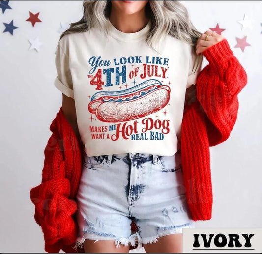 Funny 4th July Shirt, You Look Like The July 4th Shirt, Funny Fourth Of July Hot Dog T-shirt Hoodie, Sweatshirt